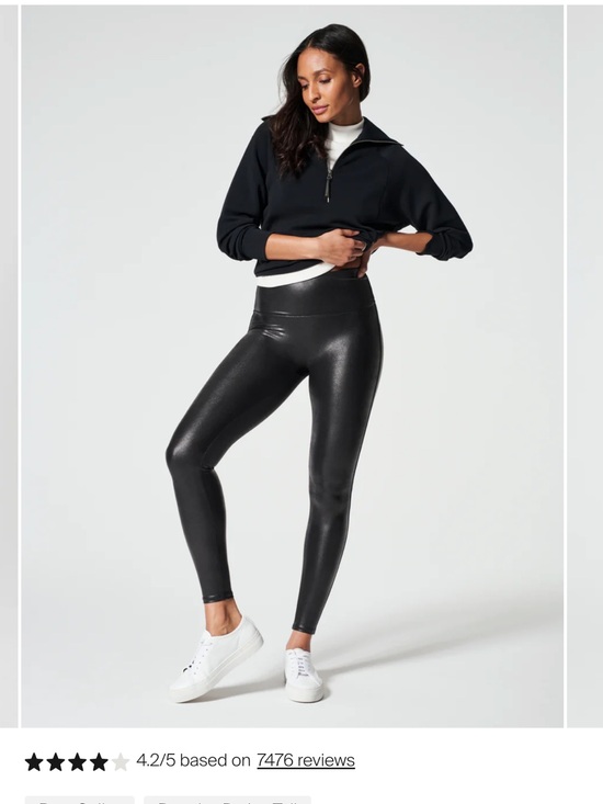 SPANX Pants - Spanx Faux Leather High-Waist Black Leggings - Sz Small
